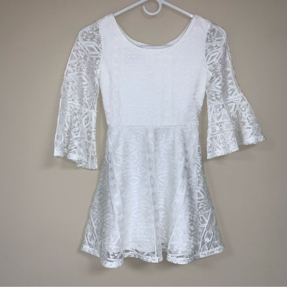 White Lace Girl’s Dress 8 Communion Flower Girl Party Formal Fit & Flare Wedding